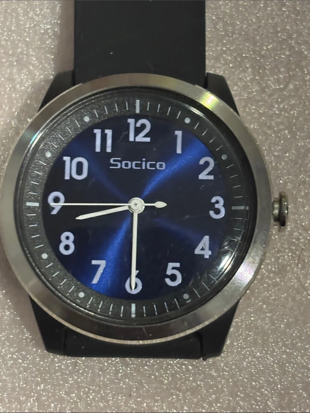 Women's Blue Dial Watch with Black Strap